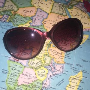 Burgundy Coach Sunglasses